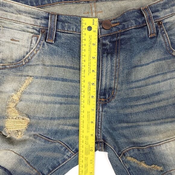 Golden Brand Stacked Cut Off Jean Shorts Mens 30x12 USA Made Blue Stretch - Picture 4 of 7